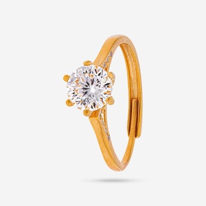 Bague Chevalière en Argent 925 Plaqué Or Rose pour Femme avec Zircon et Sertissage à Griffes – Élégante Bague de Fiançailles – 188519 - Product Image 1