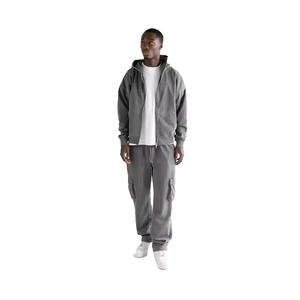 Sweat-shirts à capuche zippés pour hommes personnalisés, lavage à l'acide, haute qualité, surdimensionnés, épaules tombantes, 100% coton molletonné, streetwear décontracté - Product Image 6