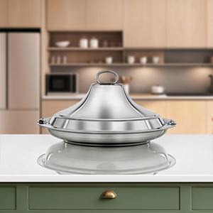 Casserole minimaliste en argent avec finition unie polie, idéale pour une utilisation quotidienne dans la cuisine, un service dans un hôtel et une présentation moderne - Product Image 2