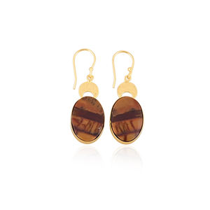 Pendientes Étnicos de Latón con Piedra de Jaspe Malinga, Joyería Tribal Hecha a Mano, Pendientes Colgantes de Latón de Alta Calidad, Pedido al por Mayor - Product Image 1