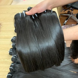 Extensions de cheveux vietnamiens cuticules vierges crues cheveux alignés os vierges faisceaux de cheveux humains droits avec fermeture à lacet frontal - Product Image 2