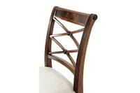 Chaise d'appoint, structure en bois sculpté à la main, dossier et assise rembourrés, chaise d'appoint pour bureau à domicile et salle d'étude