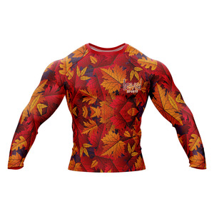 เสื้อรัชการ์ดแขนยาวผ้าสแปนเด็กซ์สำหรับผู้ชายผ้าสแปนเด็กซ์แขนยาวดีไซน์ตามสั่ง - Product Image 1