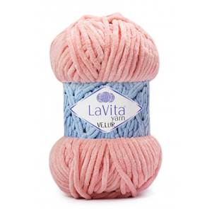 เส้นด้ายถักด้วยมือกำมะหยี่โพลีเอสเตอร์100% lavita 100กรัมย้อมสีแฟนซี - Product Image 1