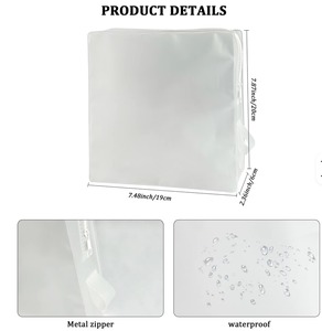 Frosted PVC Cosmetic <b>Bag</b> Zipper <b>Makeup</b> Pouch Waterproof Portable Travel Organizer - Product Image 2