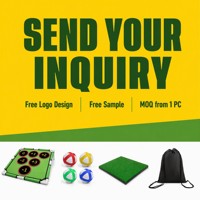 Ensemble de jeu de golf pour le chipping, cible portable, 16 balles adhésives, tapis d'entraînement, sac de transport, logo personnalisé pour les fêtes de famille et les événements