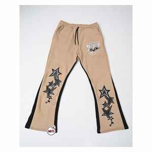 Qualité supérieure 100% coton femmes ensemble respirant confortable à capuche pantalon évasé survêtement Logo personnalisé 2 hiver - Product Image 5