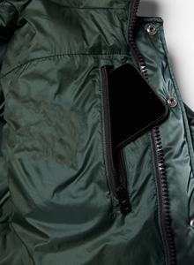 Veste d'hiver matelassée imperméable à fermeture éclair respirante pour homme, polyester vert personnalisé - Product Image 3