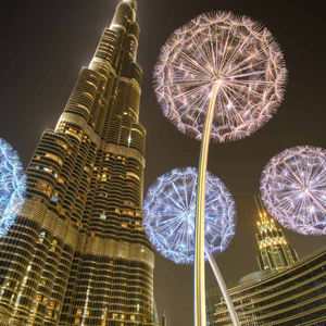 Esculturas de Arte en Oferta, Arte Pop, Escultura de Luces de Diente de León de Acero Inoxidable para Espacios Públicos, Dubái - Product Image 4