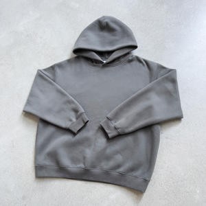 Design de mode unisexe surdimensionné 350GSM polaire coton large sweat lourd hommes Boxy Fit recadrée sweats à capuche Logo personnalisé - Product Image 2