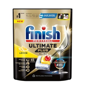 Pastillas para Lavavajillas Finish Ultimate Plus Powerball Todo en 1, Paquete de 45 (Valor Extra) - Product Image 4