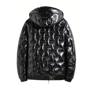 Chaqueta acolchada cálida de invierno informal para hombre al por mayor, abrigo de poliéster 100% con relleno de algodón con capucha de talla grande para otoño temporada nueva - Product Image 2