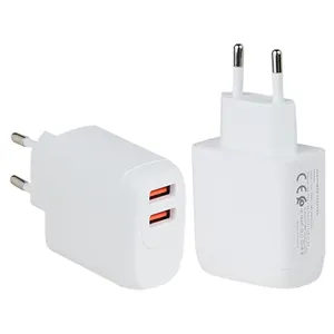 New Trending PD 18W QC3.0 EU Plug Dual USB Charger Fast Charging Travel Wall Adapter Type A Quick Charger