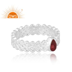 Anillo de piedras preciosas de granate Natural de Venta caliente, joyería personalizada para mujer, regalo para ella - Product Image 4