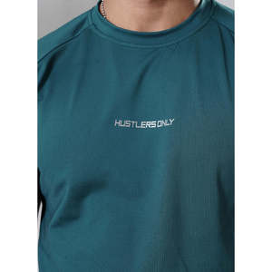T-shirt uni à manches courtes et col rond pour homme M FITNESS - Vert émeraude, tissu tricoté 300 grammes, imprimé par transfert thermique, séchage rapide - Product Image 6