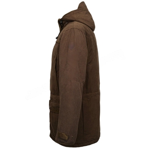 Chaqueta de caza para hombre, tela de concha, 100% algodón, cremallera y botones, cierre transpirable, bolsillos delanteros, forro polar interior/forro de poliéster - Product Image 3