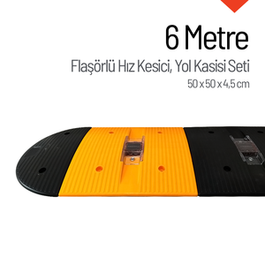 6-Meter PVC Road Cable Ramp with Flashing Lights and Cover - Product Image 1