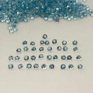 Piedra preciosa facetada de forma redonda Azul Aguamarina natural de 2mm a 6mm piedras de Aguamarina sueltas de corte brillante para joyería - Product Image 3