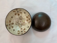 Tazón de Cáscara de Coco Moderno con Diseño de Rosas Multicolor Pulido de Alta Calidad, Certificado CE, Ecológico, OEM, Superventas en Alibaba 2025