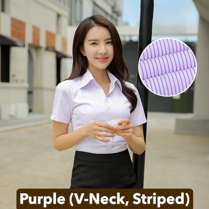 Violet (col ouvert, larges rayures)