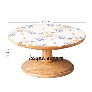 Base Giratoria para Pastel de Madera de Acacia de 10 Pulgadas, Base Redonda de Madera para Decoración de Pasteles de Boda - Product Image 4