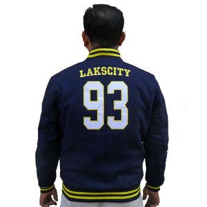 แจ็กเก็ตเบสบอลผ้าขนแกะกำมะหยี่ปักโลโก้ฤดูหนาวขนาดใหญ่พิเศษสำหรับผู้ชายแจ็คเก็ตหนังว่างเปล่าแนววินเทจสำหรับนักเรียนโรงเรียน - Product Image 1