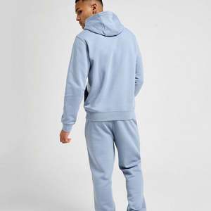 ชุดวอร์มผ้าฟลีซขนาดใหญ่ของผู้ชายชุดวอร์มผ้าคอตตอนสีฟ้าออกแบบโลโก้ได้ตามต้องการใหม่ - Product Image 6