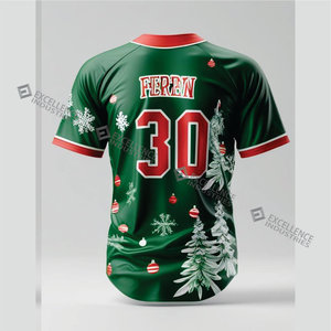 2025 Pakistan personnalisé maillot de Baseball de Noël pour hommes vêtements de sport sublimés pour les fans de baseball fabriqué au Pakistan - Product Image 2