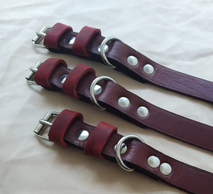 Genuine Leather Dark Brown Dog <b>Collar</b> 19"/50cm Length Medium / Small Dogs <b>Collar</b> for Greyhound and Whippet - Product Image 2