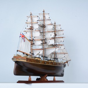 Modelo de vela curvada de madera negra Cutty Sark de 70cm hecho a mano, réplica de madera de cedro náutico para decoración del hogar, regalo pintado - Product Image 3
