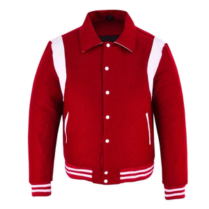 เสื้อแจ็คเก็ตหนังผสมขนสัตว์ผู้ชายแบบคอตั้ง สไตล์ Letterman สำหรับฤดูหนาว รุ่น Custom Versity - Product Image 1