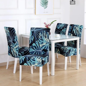 <span class=keywords><strong>Housse</strong></span> <span class=keywords><strong>de</strong></span> <span class=keywords><strong>chaise</strong></span> <span class=keywords><strong>de</strong></span> restaurant détachable imprimée <span class=keywords><strong>de</strong></span> fleurs géométriques multicolores pour salle à manger <span class=keywords><strong>salon</strong></span> - Product Image 4
