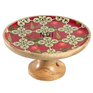 Plateau à fruits à plusieurs niveaux, très tendance, finition naturelle, dessus en bois de forme arrondie, pour mariage et fêtes - Product Image 2