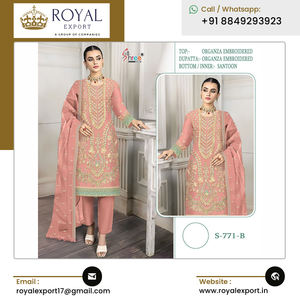 Costume pakistanais Collection Wedding Wear Costume en organza pur Palazzo Salwar avec broderie du vendeur indien - Product Image 4