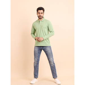 Ultra coton à manches longues pour hommes pour polo Logo personnalisé surdimensionné disponible grande taille solide motif bouton décoration faite - Product Image 1