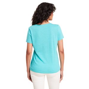 Camiseta de algodón con cuello en V de alta calidad, blusa duradera para mujer, pedidos a granel para compradores internacionales, proveedor confiable, Tops para mujer - Product Image 3
