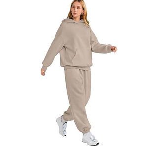 Chándal informal con estampado de serigrafía, ropa deportiva para mujer, ropa de entrenamiento y jogging, chándales, conjuntos de 2 uds de algodón de invierno de gran tamaño - Product Image 4