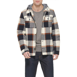 Low Price Men's Hooded <b>Flannel</b> Plaid <b>Jacket</b> Design Your Own Hooded 2024 Long Sleeve <b>Flannel</b> <b>Jacket</b> - Product Image 1
