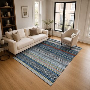 Tapis de salon en chenille gris anthracite moderne abstrait imprimé numériquement, lavable en machine, antidérapant - RUGS DEPOT LXDP-0679 (vente en gros) - Product Image 2