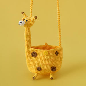 Sac de voyage décontracté en crochet pour jeunes, série étudiante, tissé à la main, motif éléphant de dessin animé, idéal pour les séances photo de rue, tendance - Product Image 5