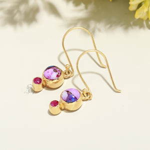 Pendientes colgantes de plata de ley 925 de alta calidad increíble Rosa ostra turquesa piedra preciosa pendiente forma de pera hermoso diseño - Product Image 3