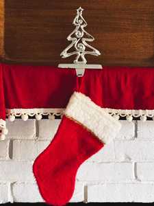 Silver Handmade Metal Tree <b>Stocking</b> <b>Holder</b> For Decor in Christmas in Best Price - Product Image 2