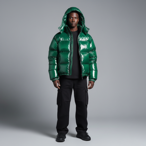 2025 New Arrived Custom Made Blank Lightweight Nylon Puffer Jackets for Men Winter Wear Warm Hooded <b>Bubble</b> <b>Coat</b> - Product Image 2