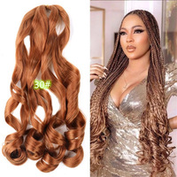 Extensions de cheveux synthétiques teintes 75g/150g, style queue de cheval, ondulations lâches, boucles en spirale, tresses au crochet, boucles françaises