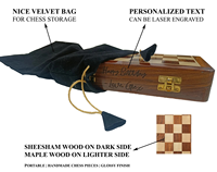 Jeu d'échecs magnétique personnalisé en bois, plateau de voyage pliable avec reines supplémentaires, fait main, cadeau d'anniversaire, jeux en bois