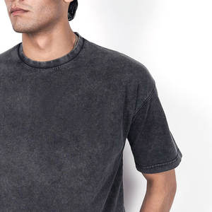 เสื้อยืดผู้ชายโอเวอร์ไซส์ผ้าฝ้ายย้อมสี100% เสื้อแขนสั้นโอเวอร์ไซส์ - Product Image 5