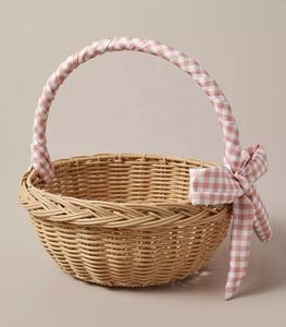 Paniers de rangement en rotin naturel Adorable avec poignée pour enfants, paniers de bonbons de pâques OEM tissés à la main sur mesure au Vietnam, vente en gros - Product Image 4