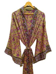 Camisa de Playa, Kimono de Seda para Mujer, Multicolor, Suave, Ropa de Casa, Blusa de Seda Multicolor, Kimono Corto Tipo Túnica - Product Image 2