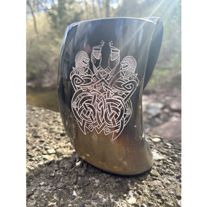 Nouveautés Corne à boire en buffle naturel Corne à boire viking Chope pour bière Méad Corne à boire médiévale avec poignée - Product Image 3