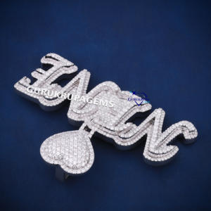 Colgante de lujo de Plata de Ley 925 con elegante diamante atemporal elegancia VVS claridad corazón carta patrón Moissanite joyería - Product Image 3